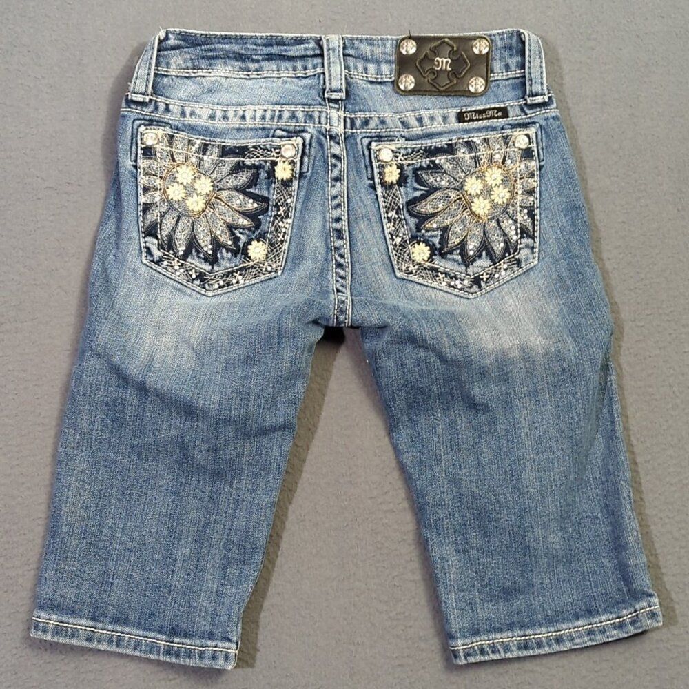 Miss Me Jean Shorts Kids 14 Blue Girls Bermuda Denim